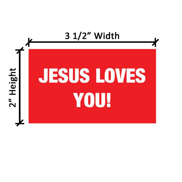 Jesus Loves you English_Dimensions
