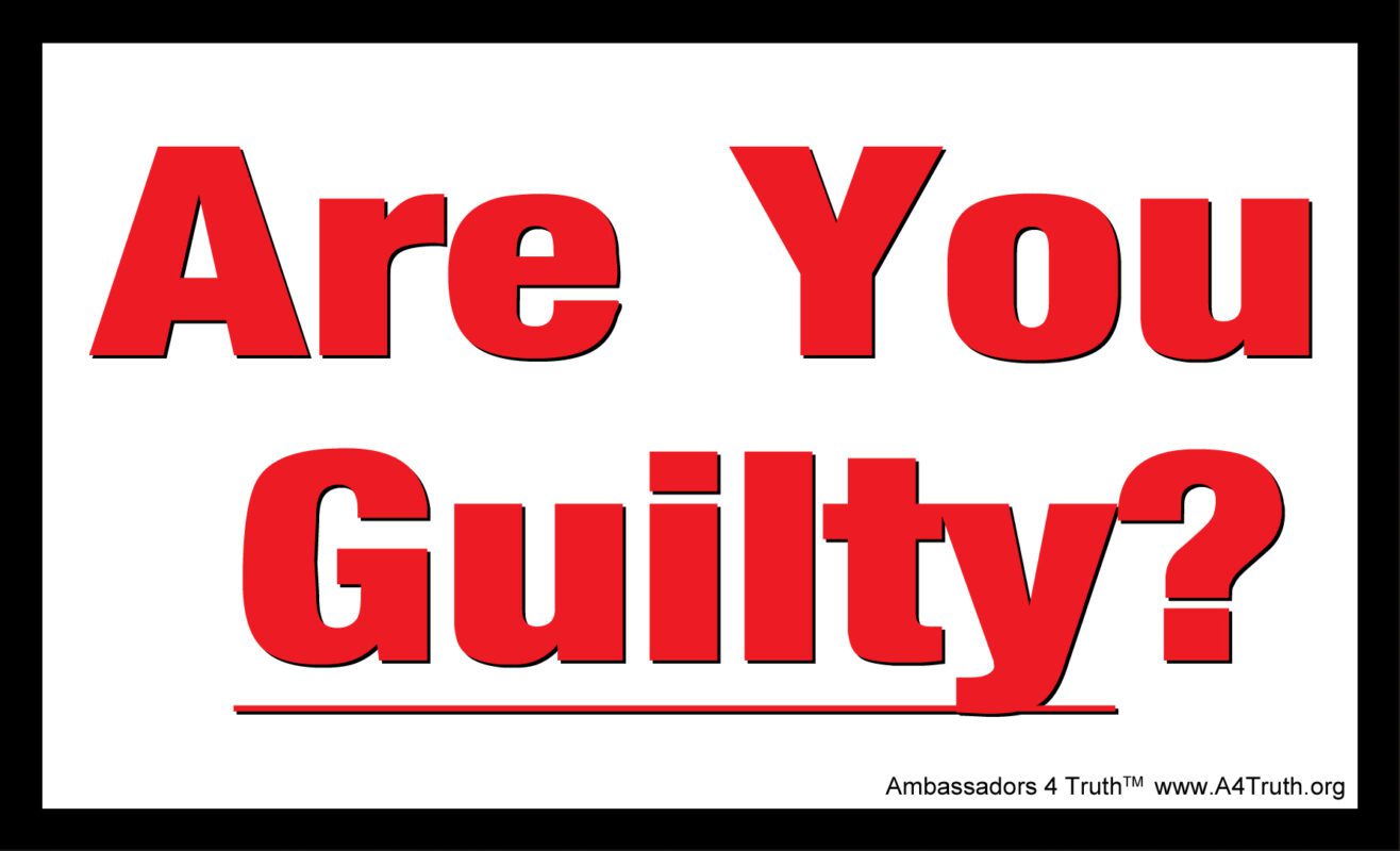 Are You Guilty Gospel Tract Front _ Post Card Size