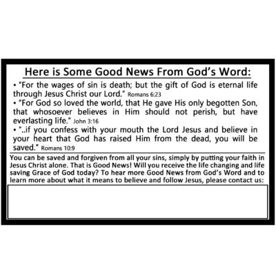 Are You Tired of Bad News? Gospel Tract Back